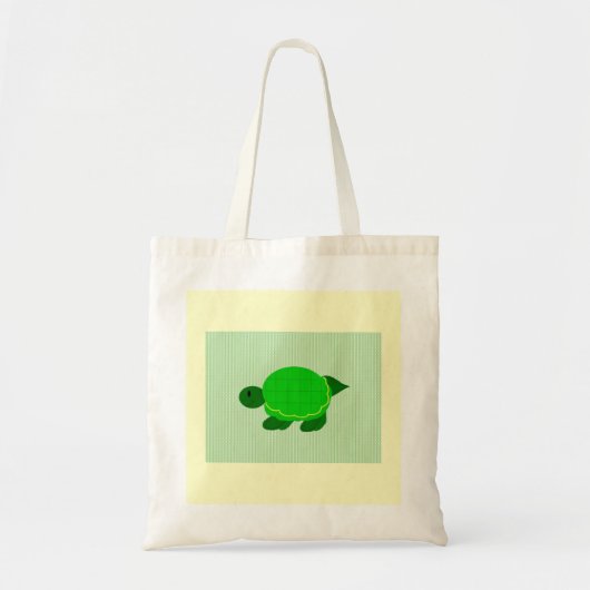 Groene kleine schildpad tote bag (Voorkant)