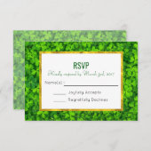 Groene kleppen met Faux Gold Foil RSVP (Voorkant / Achterkant)