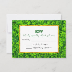Groene kleppen met Faux Gold Foil RSVP