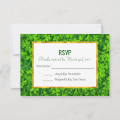 Groene kleppen met Faux Gold Foil RSVP Kaartje (Voorkant)