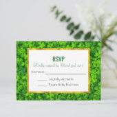 Groene kleppen met Faux Gold Foil RSVP Kaartje (Staand voorkant)