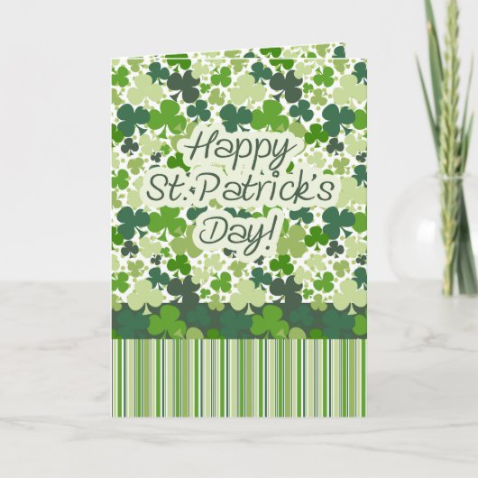 Groene kleren, Shamrocks, Happy St. Patrick's Day! Kaart (Voorkant)