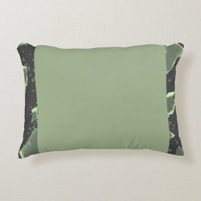 Groene kleur accent kussen (Voorkant)