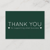 Groene kleur Eenvoudige Moderne Dank u Visitekaart Visitekaartje (Voorkant)