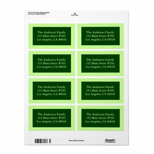 groene kleur etiket (Full Sheet)