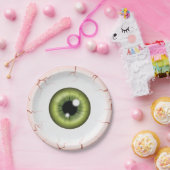 Groene Kleur Eyeball Halloween Bloeddoorlopen Eyeb Papieren Bordje (Feest)