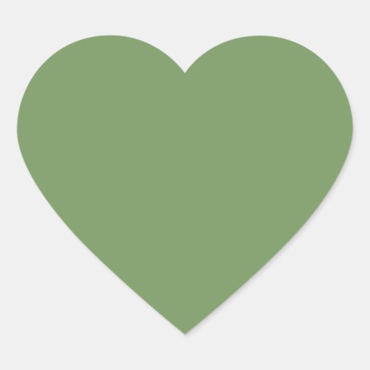 Groene kleur hart sticker (Voorkant)