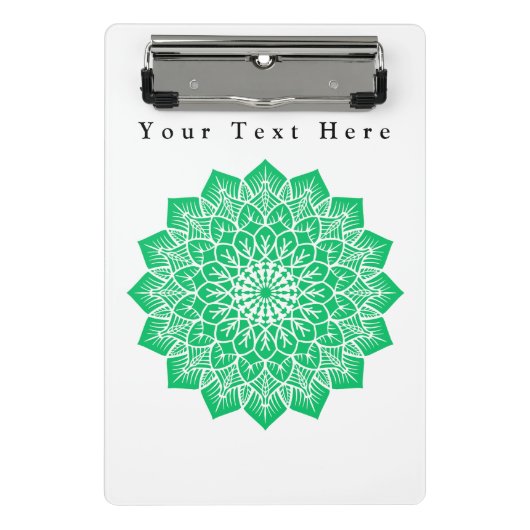 Groene Kleur Kunst Aangepaste Afbeelding en Tekst Mini Klembord (Voorkant)
