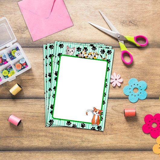  Groene kleur met poten schattige kittens 4" x 6" Post-it® Notes