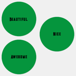 Groene kleur met zwarte tekst Medium Circle Labels