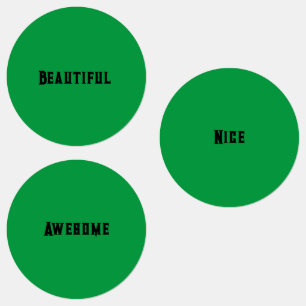 Groene kleur met zwarte tekst Medium Circle Labels