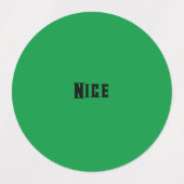 Groene kleur met zwarte tekst Medium Circle Labels (Design 2)