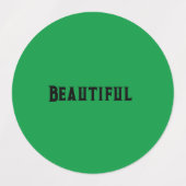 Groene kleur met zwarte tekst Medium Circle Labels (Design 1)