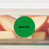 Groene kleur met zwarte tekst Medium Circle Labels (Aangebracht)