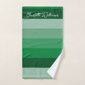 GROENE KLEUR PALETTE STRIPE LINE PATROON NAME BAD HANDDOEK (Handdoek)