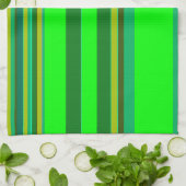 Groene Kleur Streep Patroon Aangepaste Ontwerper Theedoek (Gevouwen)