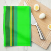Groene Kleur Streep Patroon Aangepaste Ontwerper Theedoek (Quarter Fold)
