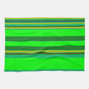 Groene Kleur Streep Patroon Aangepaste Ontwerper Theedoek
