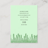 Groene Kleur Thema Glitter Drops Sieraden Display Contactkaartje (Achterkant)