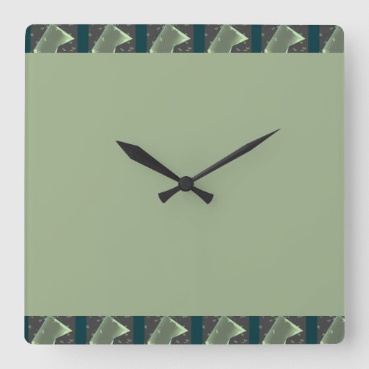Groene kleur vierkante klok (Voorkant)