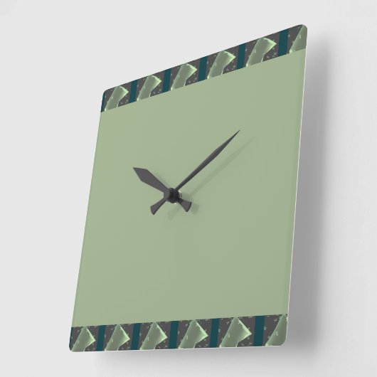 Groene kleur vierkante klok (Hoek)
