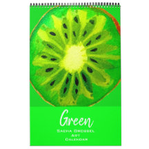 Groene kleur waterverf kunstkalender Sacha Grossel