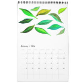 Groene kleur waterverf kunstkalender Sacha Grossel Kalender (Feb 2026)