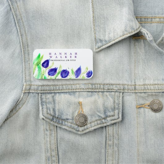 Groene kleur weide bloemen naamplaatje (In situ)