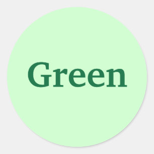 Groene kleur Woord op lichtgroene Stickers