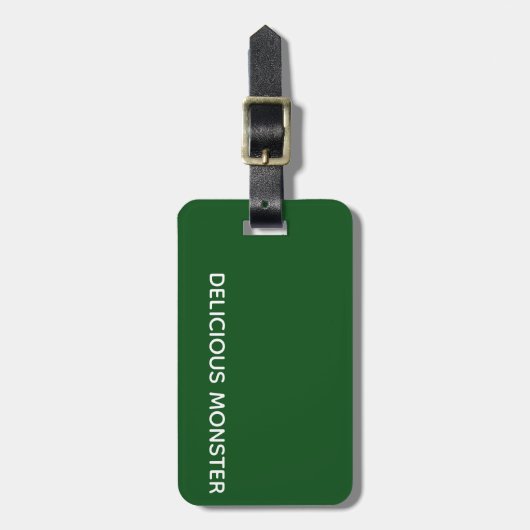 Groene kleurnaam van Delicious Monster Bagagelabel (Voorkant verticaal)