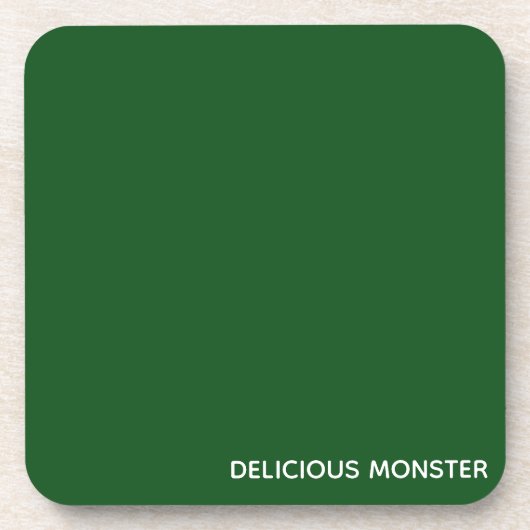 Groene kleurnaam van Delicious Monster Bier Onderzetter (Voorkant)