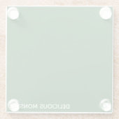 Groene kleurnaam van Delicious Monster Glazen Onderzetter (Achterkant)