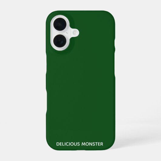 Groene kleurnaam van Delicious Monster iPhone 16 Hoesje (Achterkant)