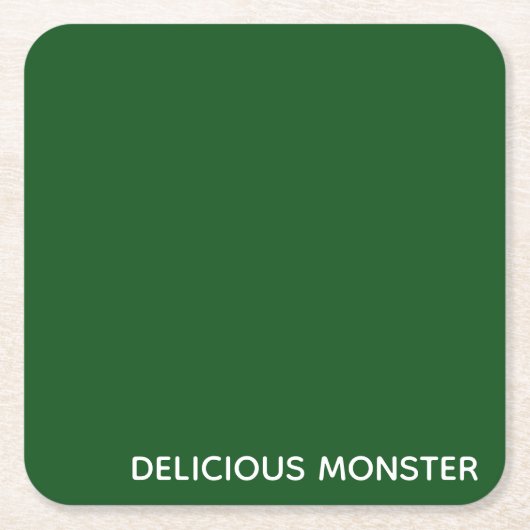 Groene kleurnaam van Delicious Monster Kartonnen Onderzetters (Voorkant)