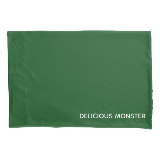 Groene kleurnaam van Delicious Monster Kussensloop (Voorkant)