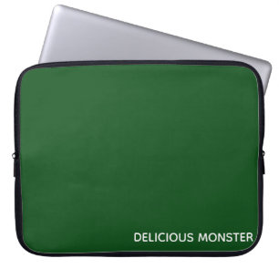 Groene kleurnaam van Delicious Monster Laptop Sleeve