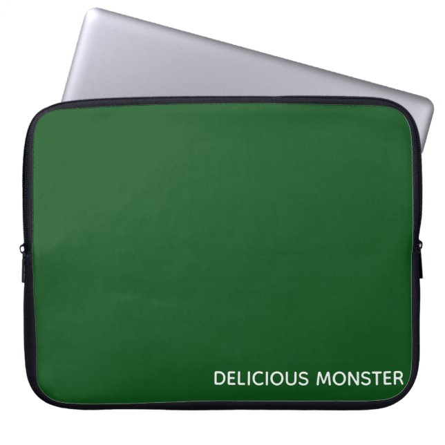 Groene kleurnaam van Delicious Monster Laptop Sleeve (Voorkant)