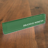 Groene kleurnaam van Delicious Monster Naambordje (Zijkant)