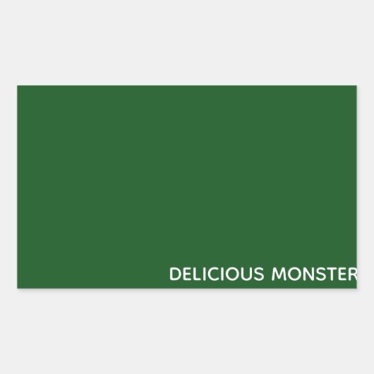 Groene kleurnaam van Delicious Monster Rechthoekige Sticker (Voorkant)