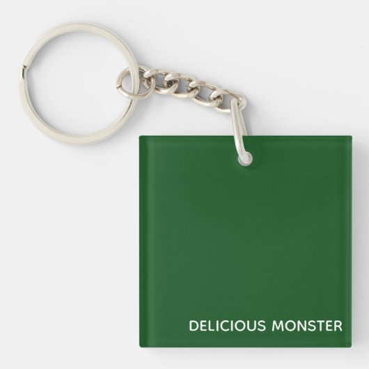 Groene kleurnaam van Delicious Monster Sleutelhanger (Voorkant)