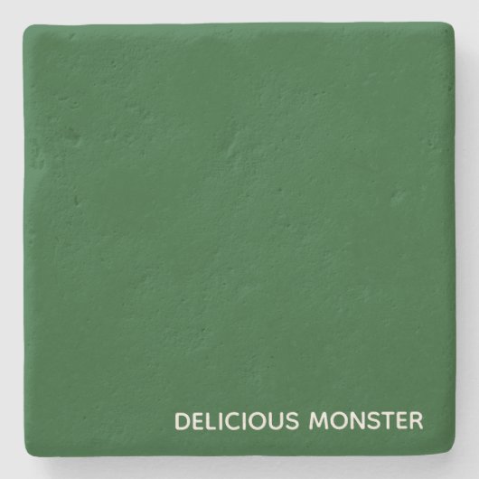 Groene kleurnaam van Delicious Monster Stenen Onderzetter (Voorkant)