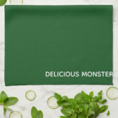 Groene kleurnaam van Delicious Monster Theedoek (Gevouwen)
