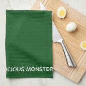 Groene kleurnaam van Delicious Monster Theedoek (Quarter Fold)