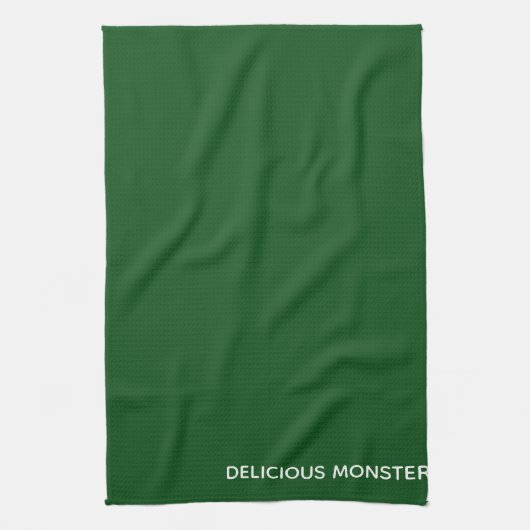 Groene kleurnaam van Delicious Monster Theedoek (Verticaal)