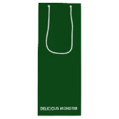 Groene kleurnaam van Delicious Monster Wijn Cadeautas (Voorkant)