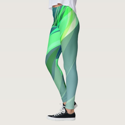 Groene kleurrijke Abstracte Leggings (Links)