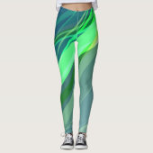 Groene kleurrijke Abstracte Leggings (Voorkant)