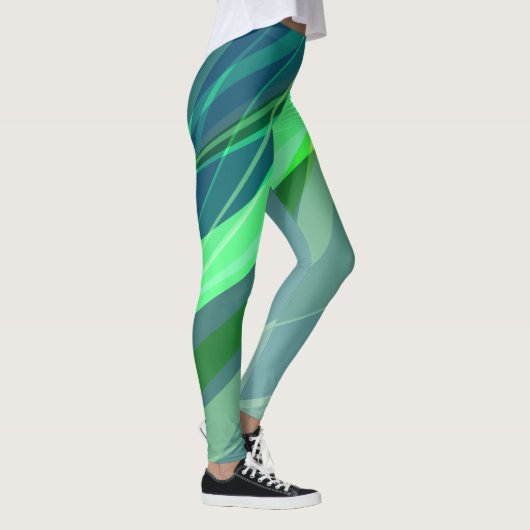 Groene kleurrijke Abstracte Leggings (Rechts)