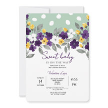 Groene | Kleurrijke Bloem Baby Shower Uitnodiging