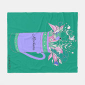 Groene kleurrijke bloemen in Mok vrouwen Fleece Deken (Voorkant (Horizontaal))